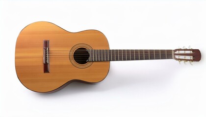 Classical guitar on white background