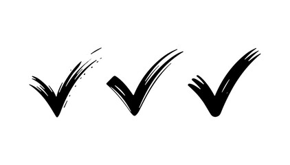 Minimal Brush Tick Symbol. A clean yet dynamic brush-style tick created with minimalistic strokes, adding a touch of motion and energy to any checklist, UI, or project.