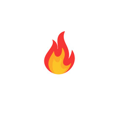 Fire emoji flames icon in cartoon style