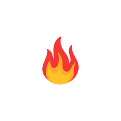 Fire emoji flames icon in cartoon style
