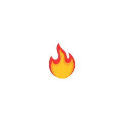 Fire emoji flames icon in cartoon style