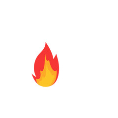Fire emoji flames icon in cartoon style