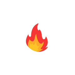 Fire emoji flames icon in cartoon style