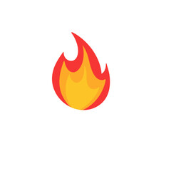 Fire emoji flames icon in cartoon style