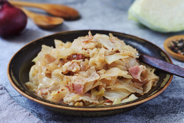 Southern Fried Cabbage, traditional dish in the South of the USA