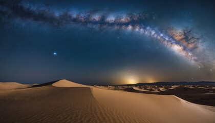 Milky Way in the desert with beautiful cloudy sky