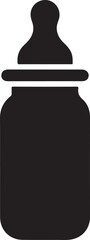 Baby bottle silhouette vector, Children feeding bottle vector illustration