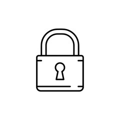 Secure padlock symbol in minimalistic line art style  
