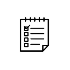 Fototapeta premium Checklist with Checkmark Icon on a Notepad Background 