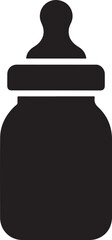 Fototapeta premium Baby bottle silhouette vector, Children feeding bottle vector illustration