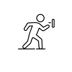 Minimalist illustration of a person running with a briefcase  