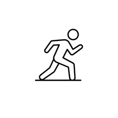 Running silhouette in motion on a plain background  