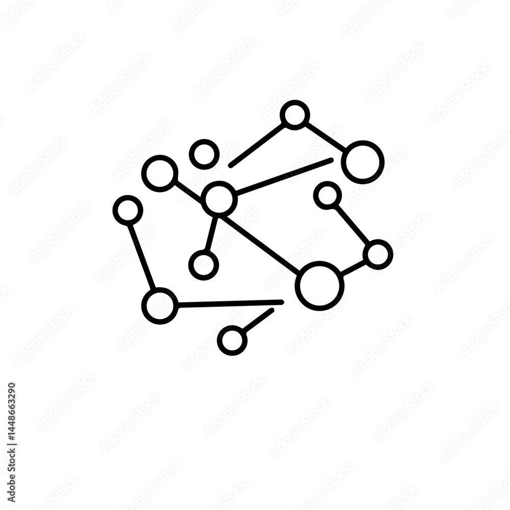Poster abstract network connection design on white background