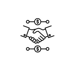 Business handshake illustration representing partnership and finance  