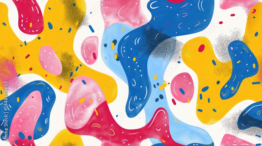 Poster colorful abstract pattern with shapes on a white background. background image of geometric shape wit