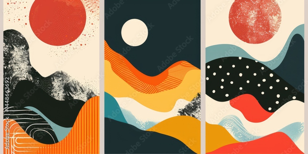 Poster creative background vibrant picture for business application website design to advertise. painting i