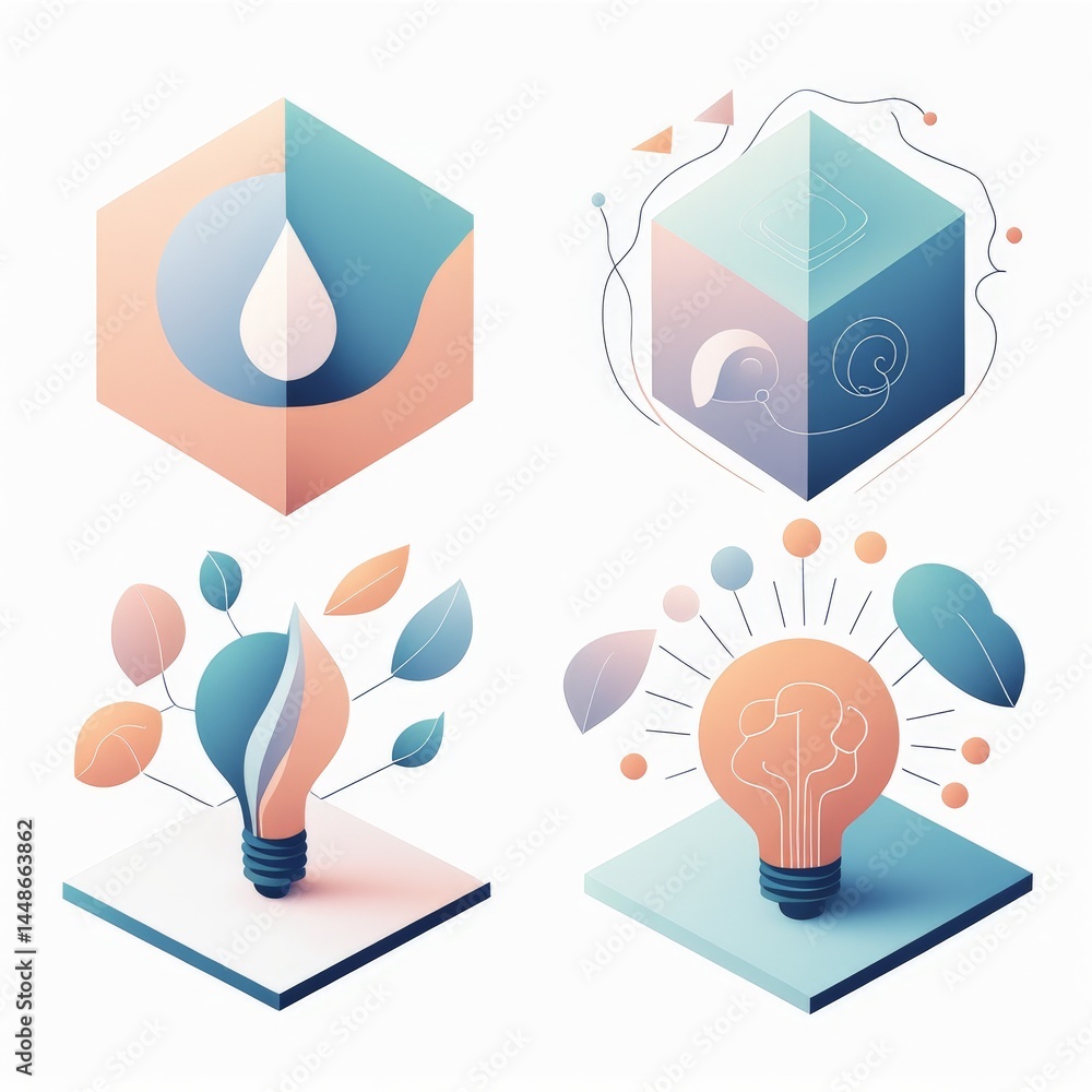 Poster set of different abstract shapes with geometric shapes. vector background for your design