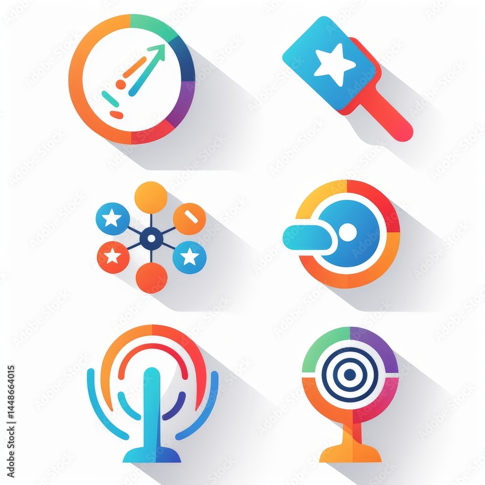 Poster set of universal icons with copy spaceset space