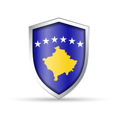 Kosovo Flag Glossy Shield Icon