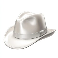 Fototapeta premium Elegant White Fedora Hat Style Fashion Accessory.