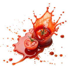 splash of tomato ketchup sauce on transparent background png
