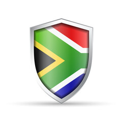 South Africa Flag Glossy Shield Icon