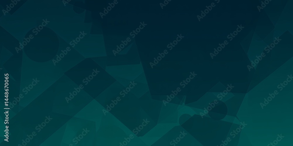 Aufkleber a low angle view of a dark teal abstract background with geometric shapes and gradients