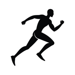 running silhouette as fitness brand logo vector