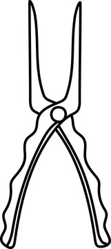 black outline pliers tool clip art preview