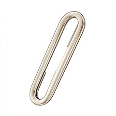 Elegant Metallic Oval Carabiner Clip: High-Resolution 3D Render of a Modern, Polished Gold-Tone Metal Clasp