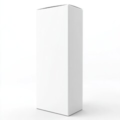 Naklejka premium Blank White Tall Cardboard Package Mockup for Product Presentation and Branding Designs