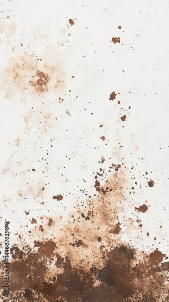Poster abstract brown splatter art on white background creating a dynamic and textured surface perfect for 