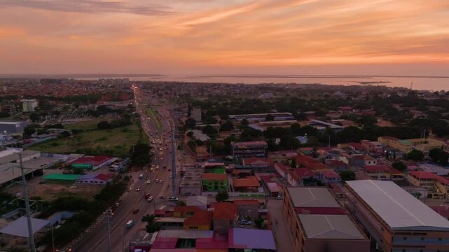 Luanda, Angola, Luanda Sul aerial footage made using drone