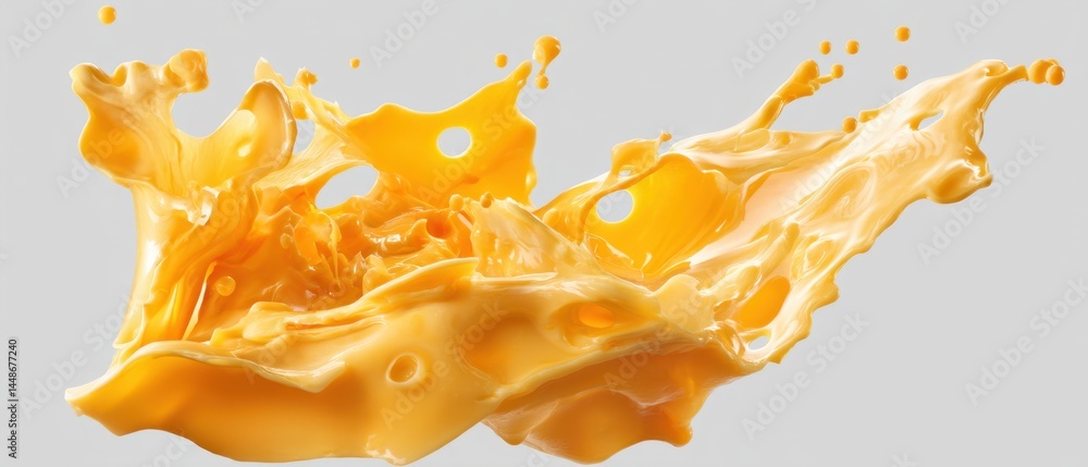 Poster dynamic splash of vibrant orange juice against a clean background creating a refreshing and energeti