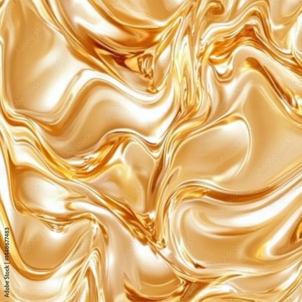 Poster abstract golden fluid wave background with smooth texture and elegant light reflections for luxury d