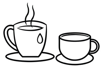 Obraz premium coffee cup line sketch tea icon vector illustration