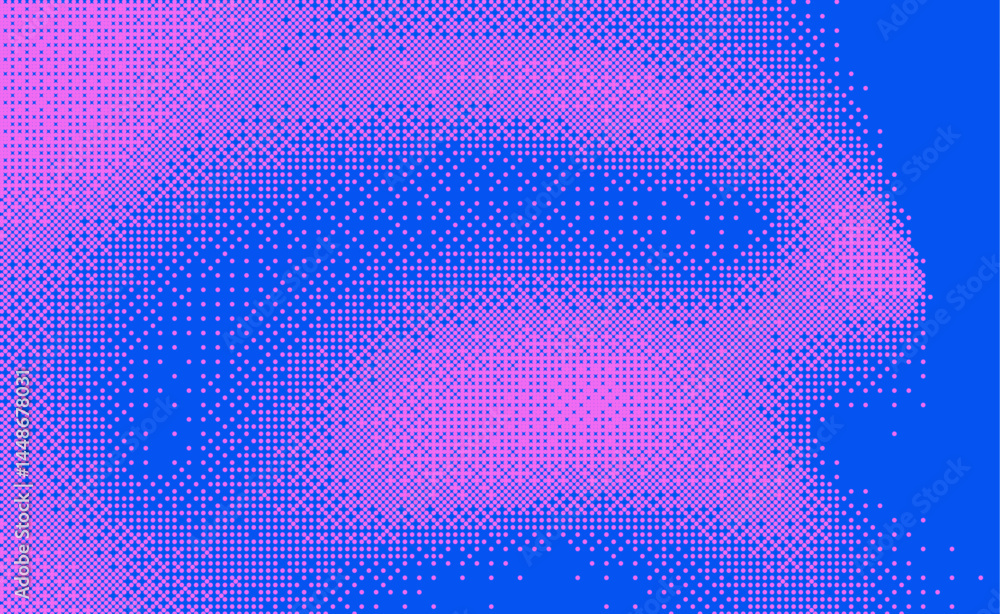 Leinwandbilder Pixelated bitmap gradient. Retro pixel art, blue dither pattern, 8 bit background. Leisure or arcade games duotone border frame. Glitch background texture pixel bitmap pattern. Vector