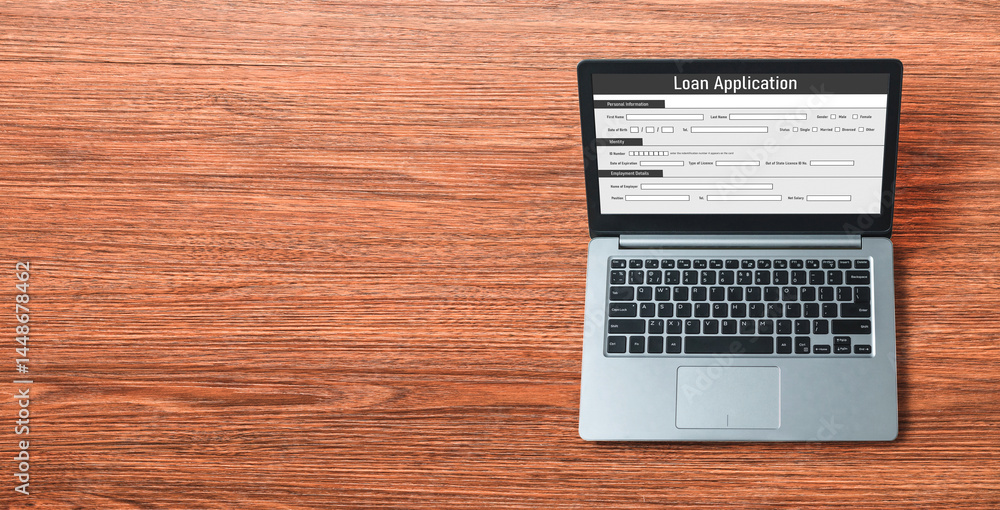 Poster online loan application form for modish digital information collection on the internet network