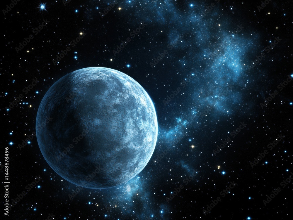 Aufkleber serene celestial sphere against a backdrop of twinkling stars and ethereal nebulae in a vast cosmic 