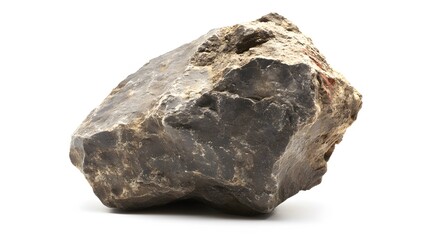 Rough Gray Rock Stone Texture Isolated White Background