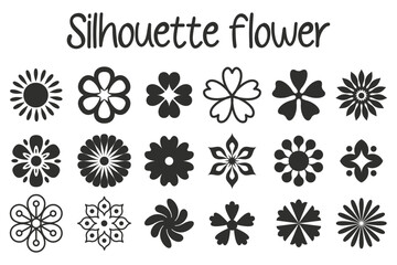 Silhouette flower shape vector illustration