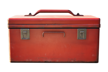 Isolated Red Metal Tool Box