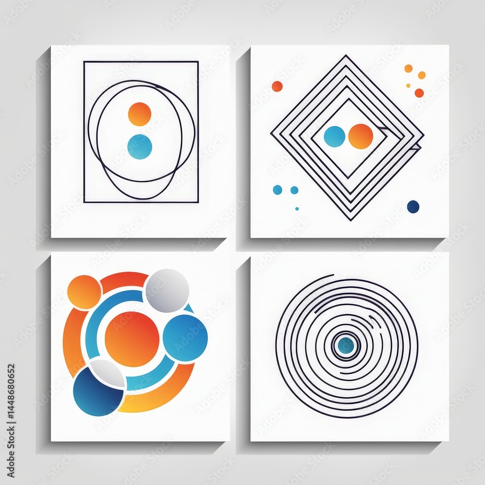 Poster set of universal abstract background, simply vector illustrations for web and mobile.