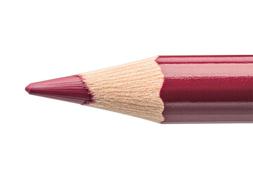 Isolated Close Up of Red Colored Pencil Tip