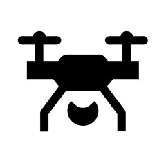 Obraz premium Black drone icon representing modern aerial devices used in photography, videography, delivery, or surveillance in tech contexts. 