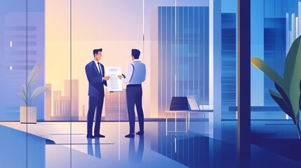 Obraz premium Professional Lawyer Assisting Businessman Signing Contract with Guidance