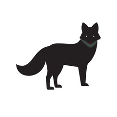 Arctic fox silhouette in winter pose