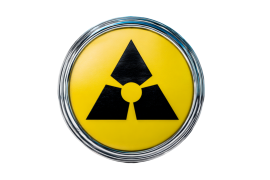 Radiation warning symbol with a transparent background