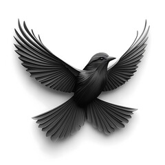 Obraz premium Elegant Silhouette Of A Bird With Wings Spread High Resolution Photo