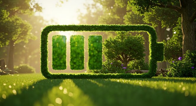 Green energy battery renewable power sustainable technology environment eco friendly future innovation 100%